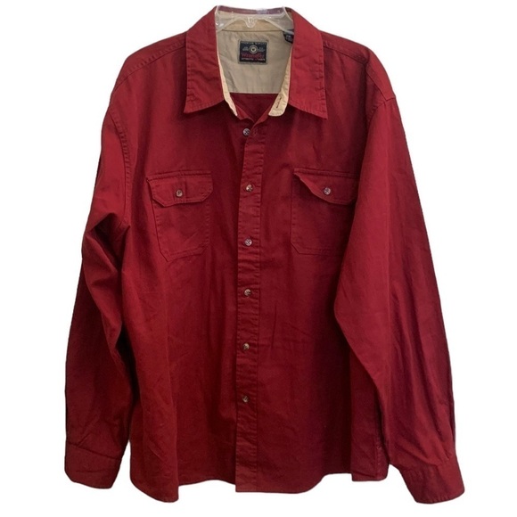 Wrangler Red Button Up Long Sleeve Work Shirt Size 2XL - Picture 1 of 6